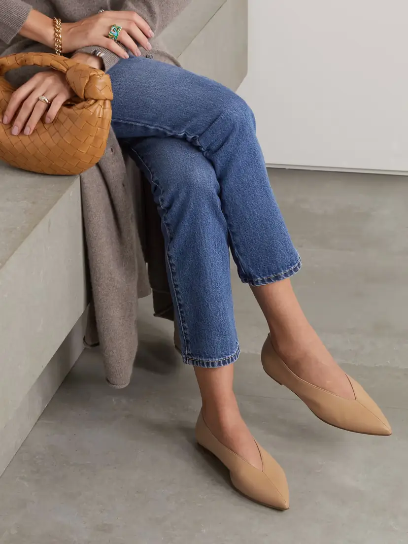 aeyde Moa Leather Point-toe Flats | Thumbnail 2