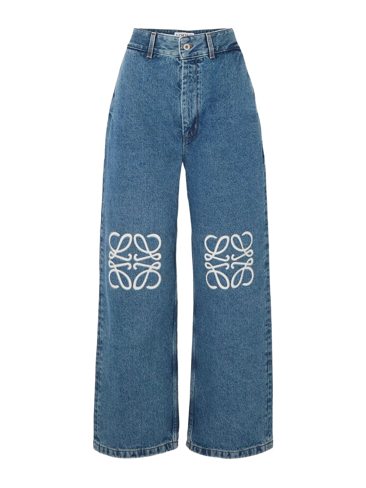 Anagram Appliquéd High-rise Wide-leg Jeans Anagram Appliquéd High-rise Wide-leg Jeans