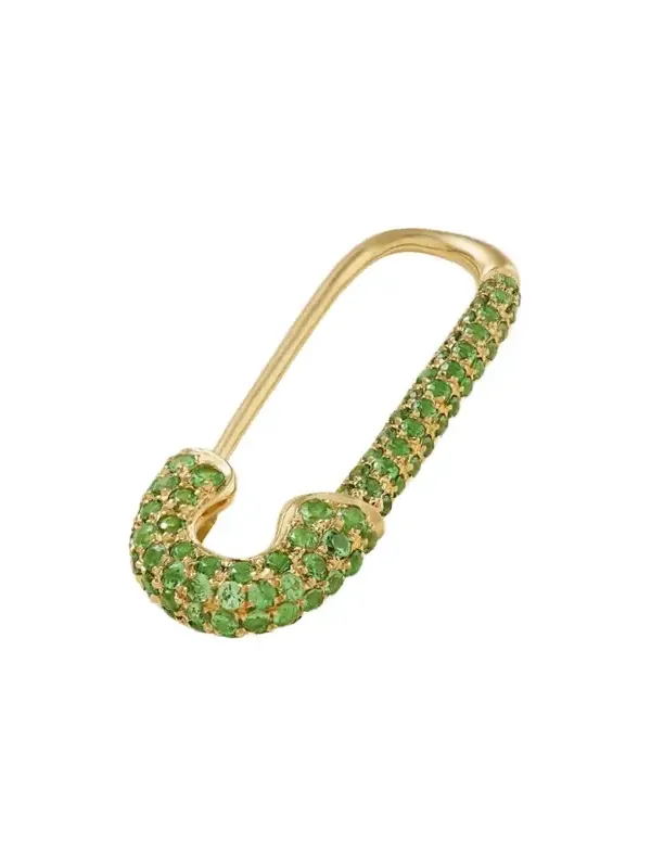 Safety Pin 18-karat Gold Tsavorite Single Earring Safety Pin 18-karat Gold Tsavorite Single Earring
