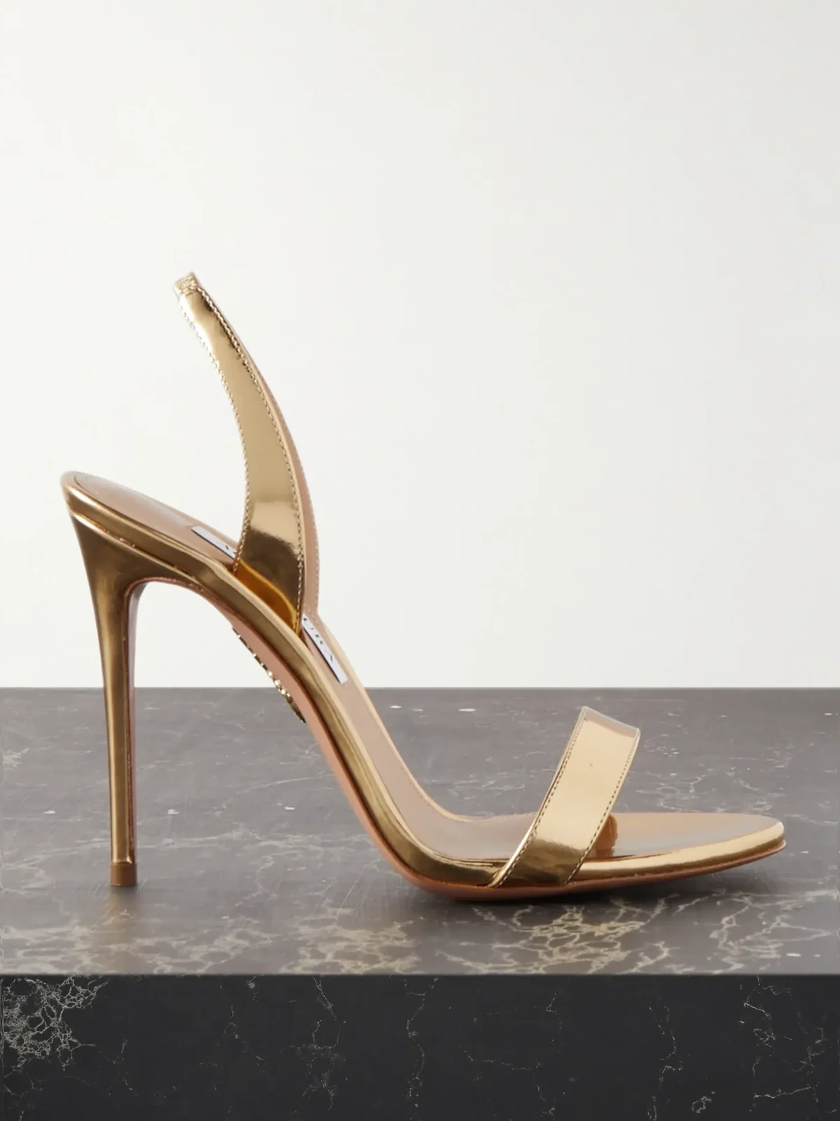 So Nude 105 Mirrored-leather Slingback Sandals So Nude 105 Mirrored-leather Slingback Sandals