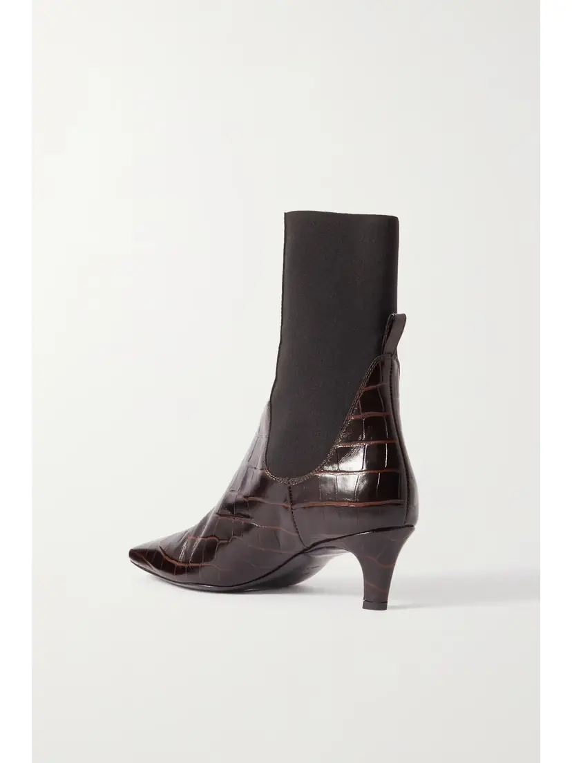 TOTEME + Net Sustain The Mid Heel Croc-effect Leather Ankle Boots | Thumbnail 3 TOTEME + Net Sustain The Mid Heel Croc-effect Leather Ankle Boots | Thumbnail 3