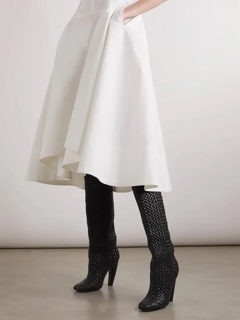 Bottega Veneta Mini Lido Intrecciato Leather Knee Boots | Thumbnail 2 Bottega Veneta Mini Lido Intrecciato Leather Knee Boots | Thumbnail 2