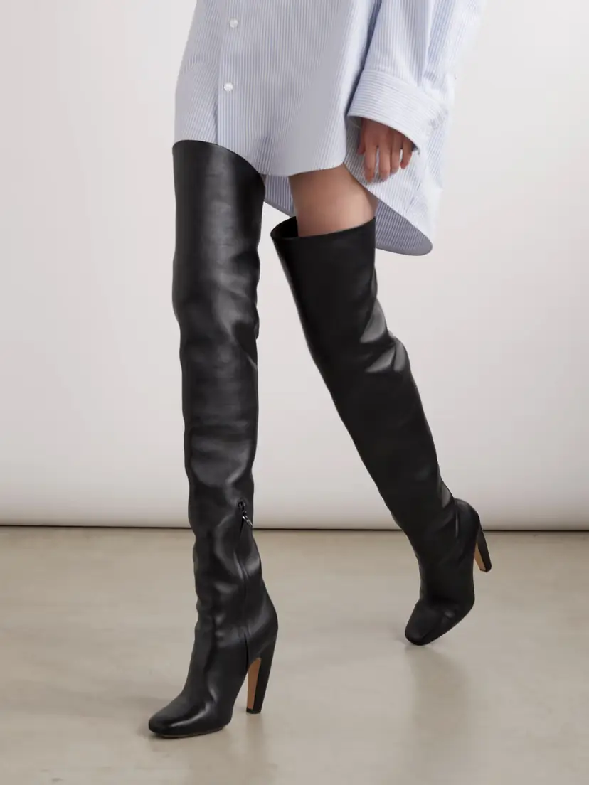 Bottega Veneta Veneta Leather Over-the-knee Boots | Thumbnail 2 Bottega Veneta Veneta Leather Over-the-knee Boots | Thumbnail 2