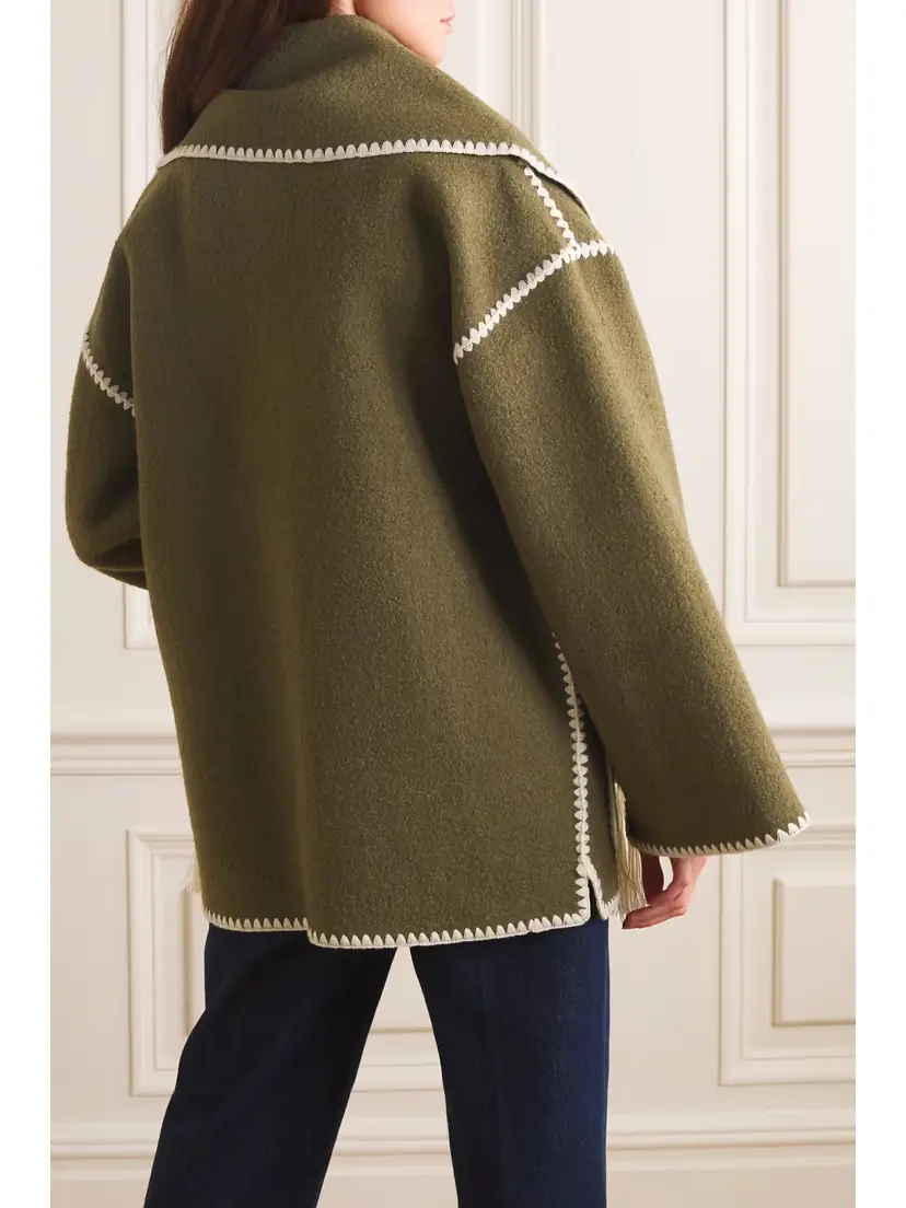 TOTEME Draped Fringed Wool-blend Jacket | Thumbnail 4