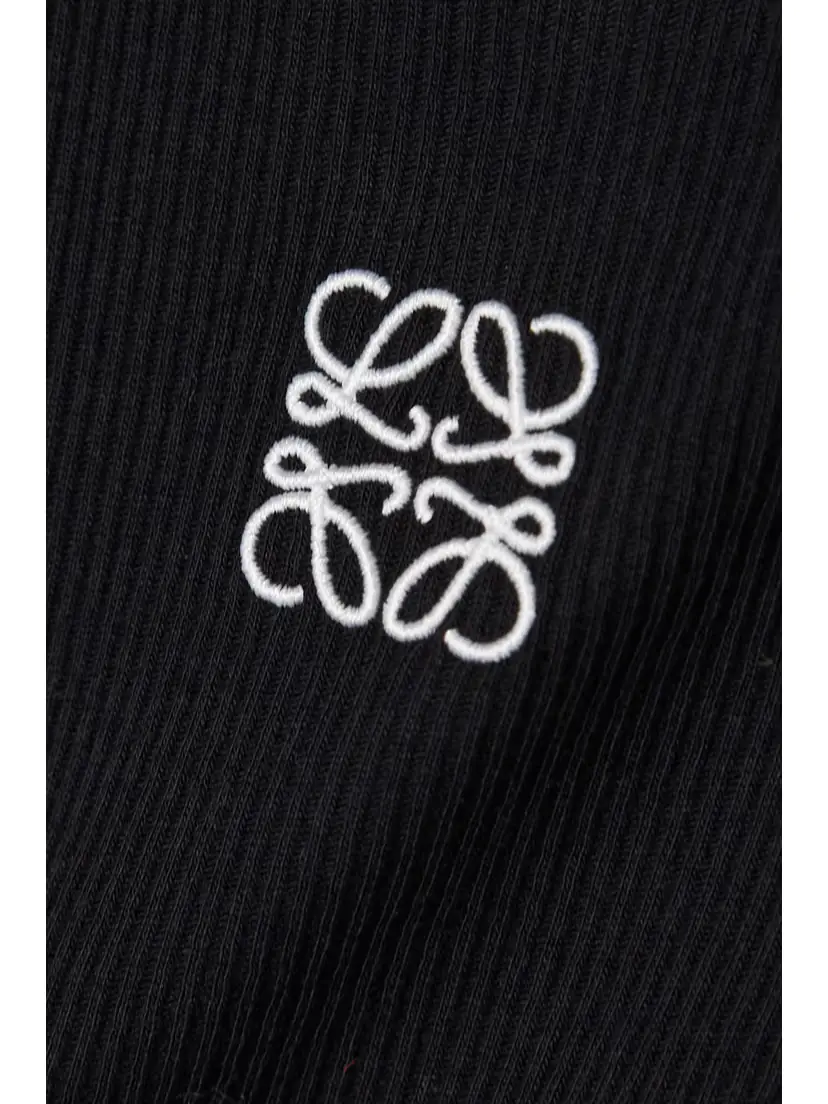 Loewe Anagram Poplin-paneled Embroidered Ribbed Stretch-cotton Jersey Tank | Thumbnail 4
