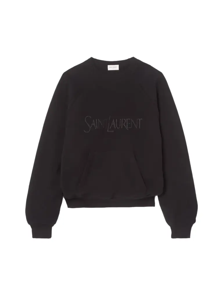 Saint Laurent Embroidered Cotton-jersey Sweatshirt | Image 1 Saint Laurent Embroidered Cotton-jersey Sweatshirt | Image 1