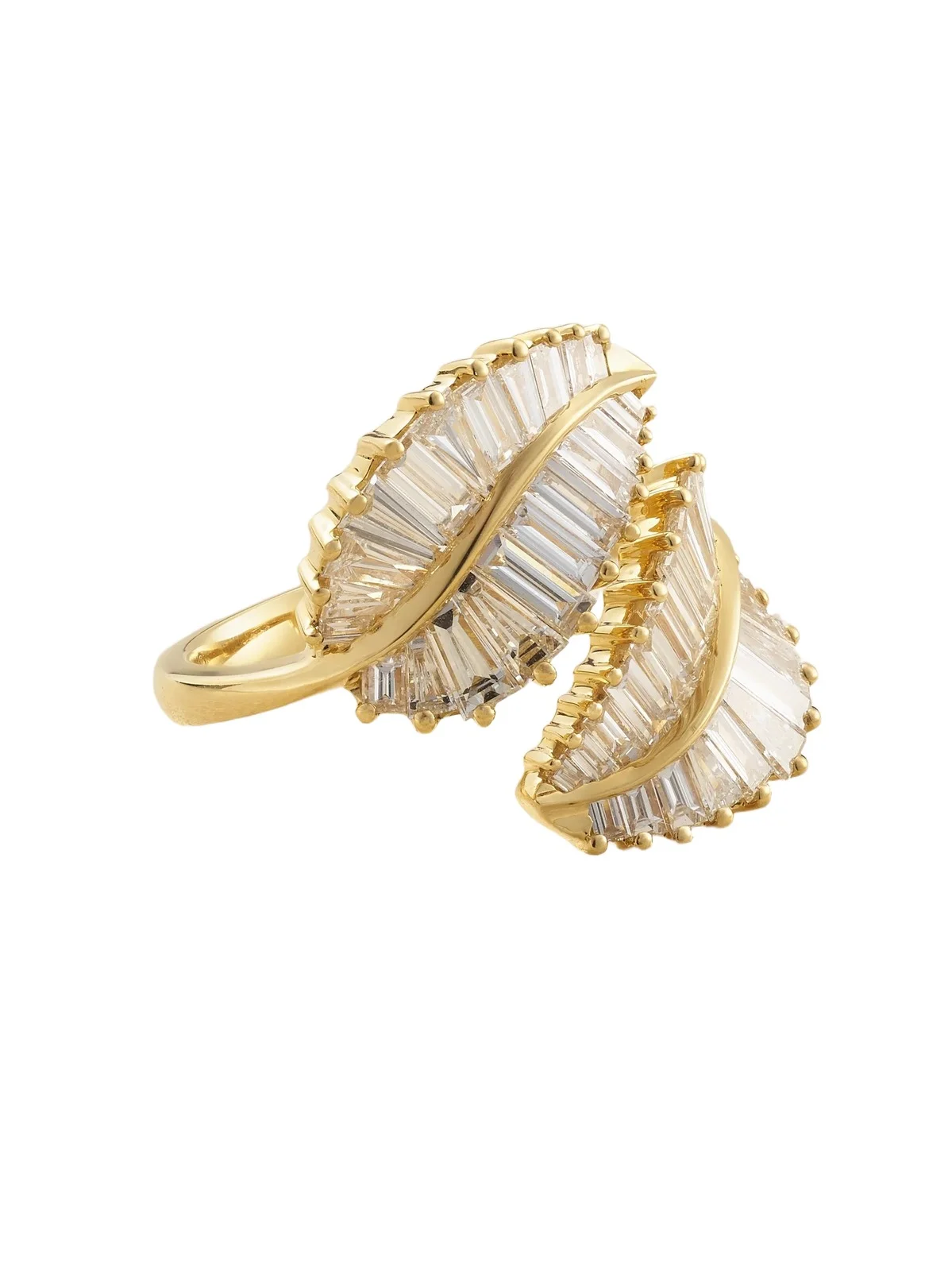Palm Leaf 18-karat Gold Diamond Ring