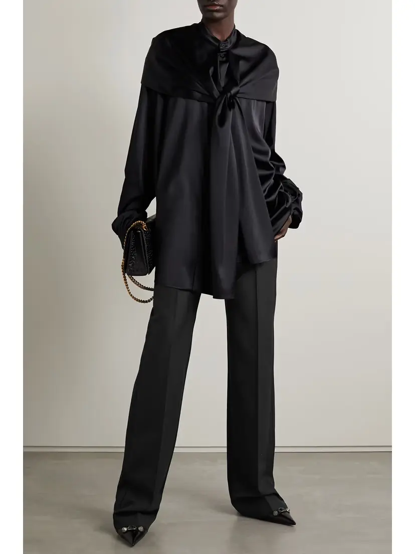 Balenciaga Wool And Mohair-blend Wide-leg Pants | Thumbnail 2 Balenciaga Wool And Mohair-blend Wide-leg Pants | Thumbnail 2