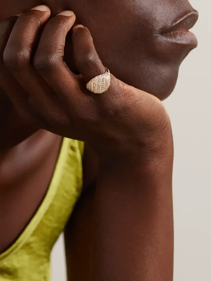 David Yurman Sculpted Cable 18-karat Gold Diamond Pinky Ring | Thumbnail 2 David Yurman Sculpted Cable 18-karat Gold Diamond Pinky Ring | Thumbnail 2