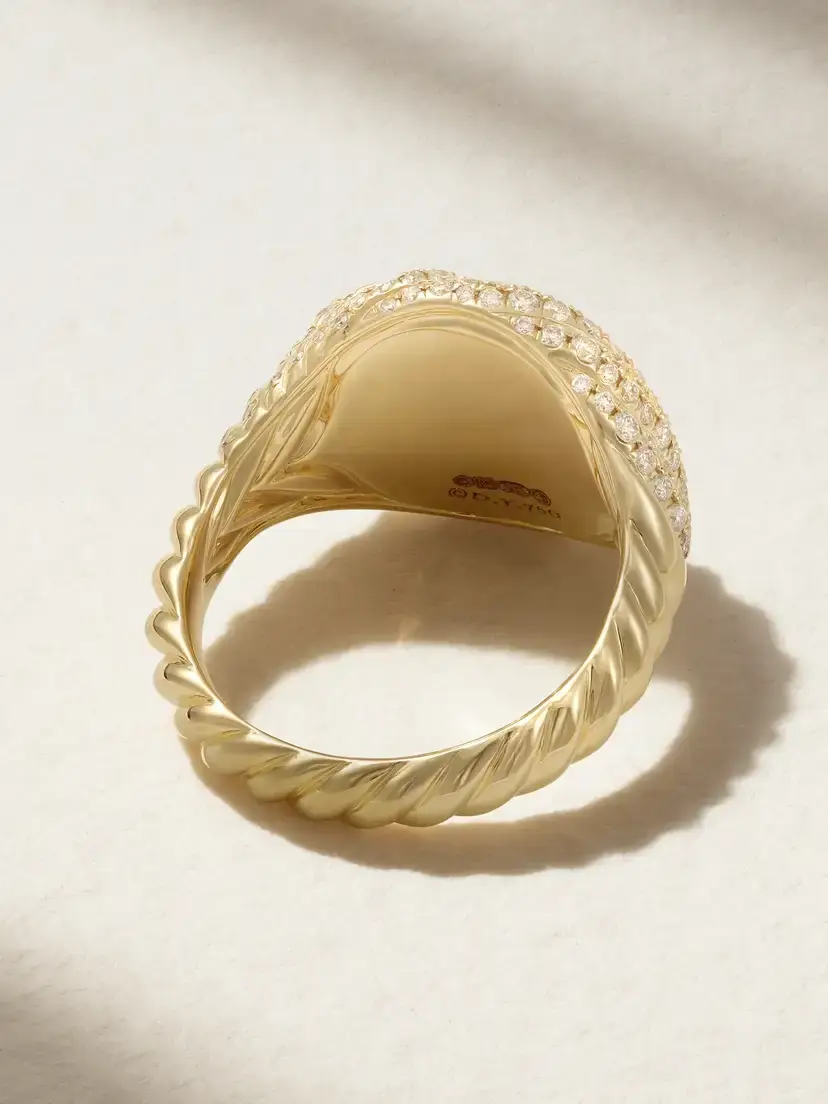 David Yurman Sculpted Cable 18-karat Gold Diamond Pinky Ring | Thumbnail 3 David Yurman Sculpted Cable 18-karat Gold Diamond Pinky Ring | Thumbnail 3