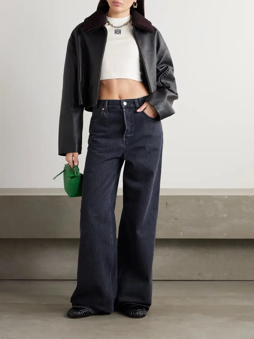 Loewe Anagram Cropped Embroidered Ribbed Cotton T-shirt | Thumbnail 2