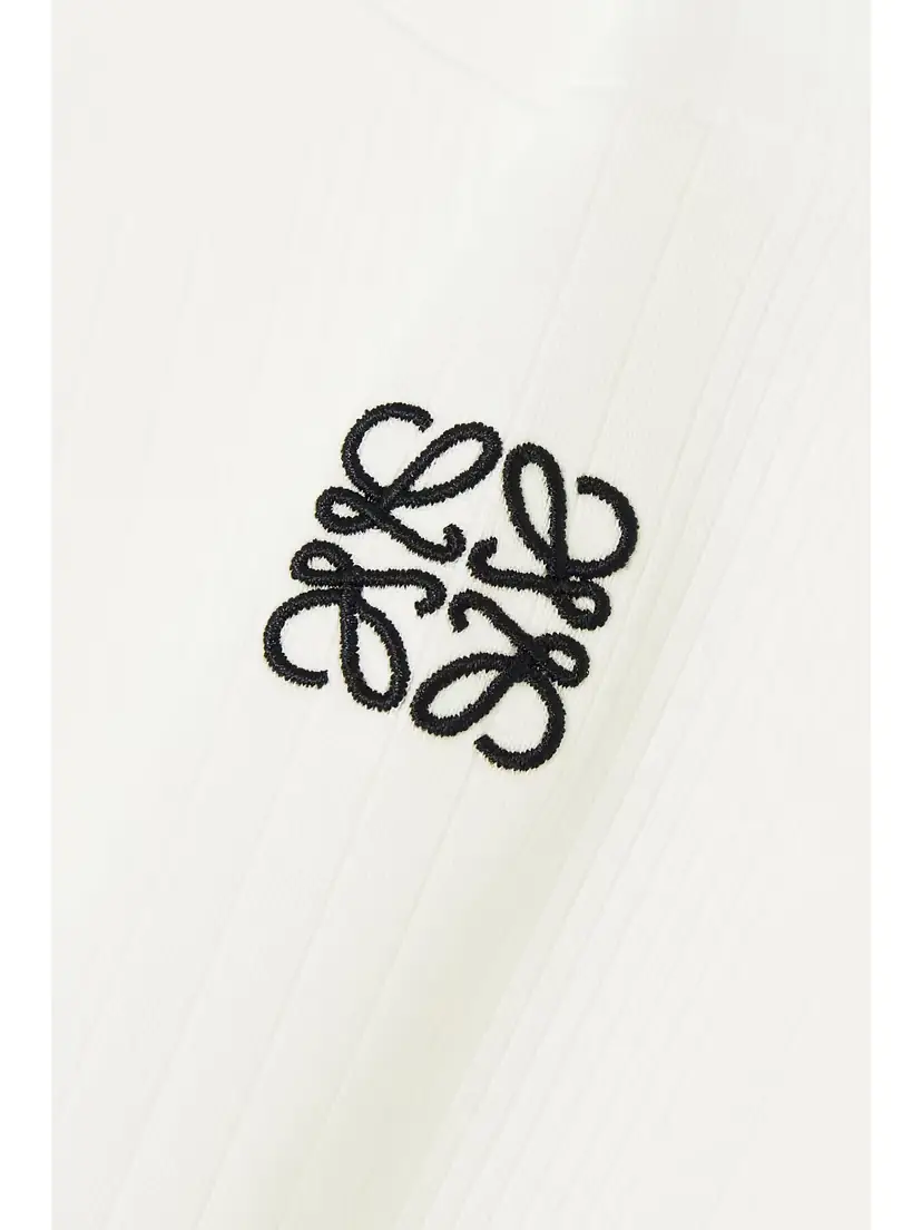 Loewe Anagram Cropped Embroidered Ribbed Cotton T-shirt | Thumbnail 5
