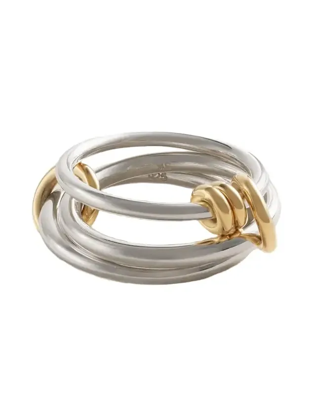 Raneth Set Of Three Sterling Silver And 18-karat Gold Rings Raneth Set Of Three Sterling Silver And 18-karat Gold Rings