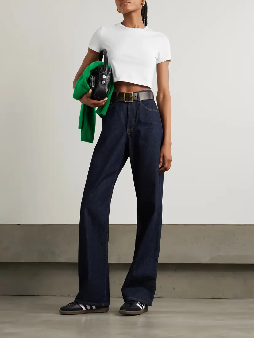 RE/DONE + Hanes Micro Cropped Cotton-jersey T-shirt | Thumbnail 2 RE/DONE + Hanes Micro Cropped Cotton-jersey T-shirt | Thumbnail 2