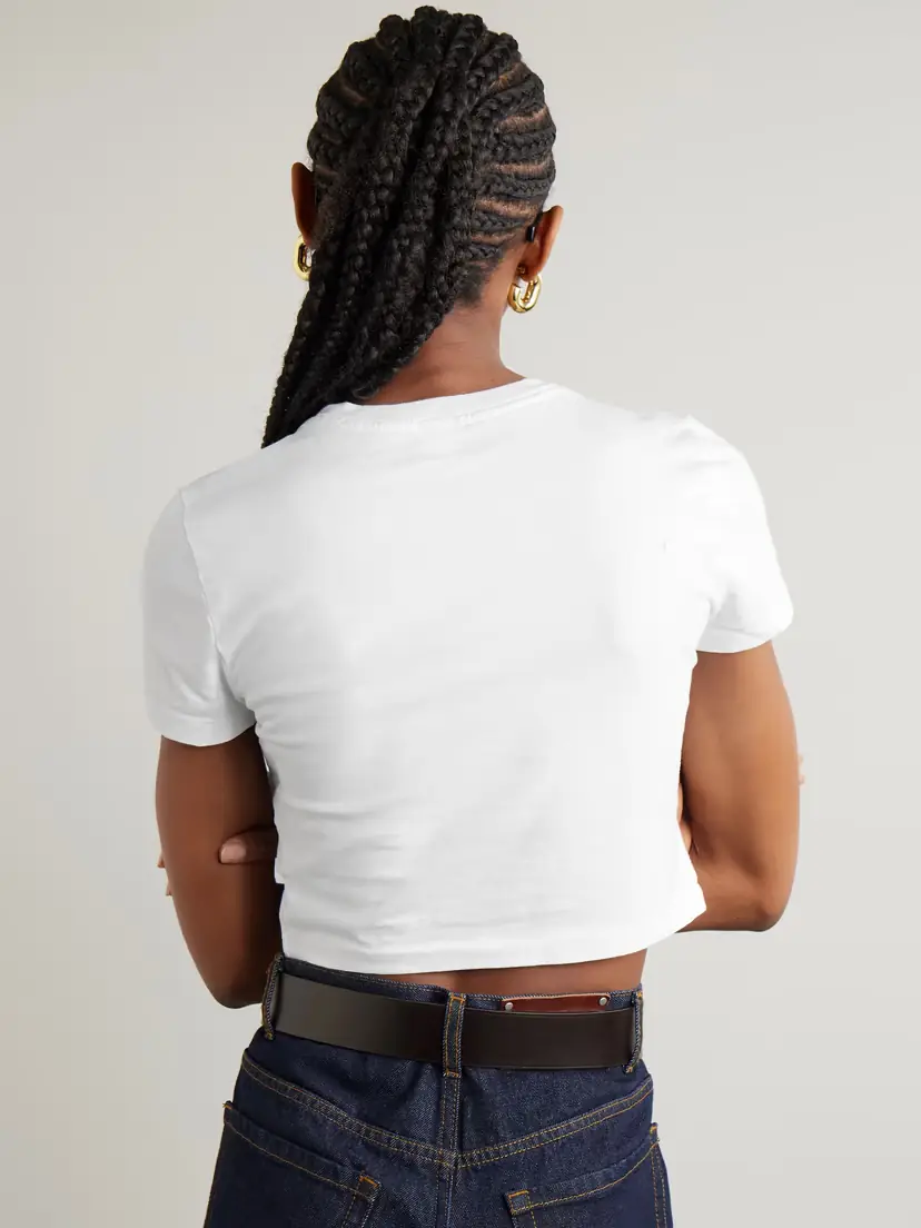 RE/DONE + Hanes Micro Cropped Cotton-jersey T-shirt | Thumbnail 3 RE/DONE + Hanes Micro Cropped Cotton-jersey T-shirt | Thumbnail 3
