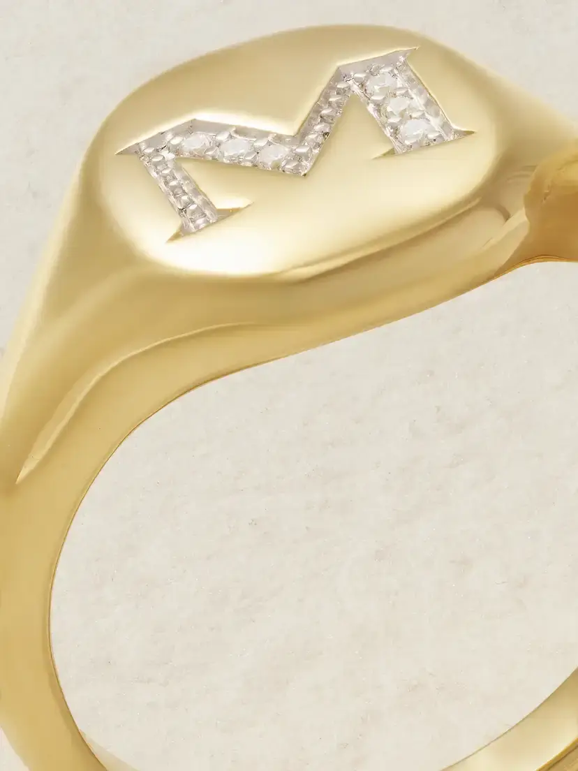 David Yurman Initial 18-karat Gold Diamond Pinky Ring | Thumbnail 4