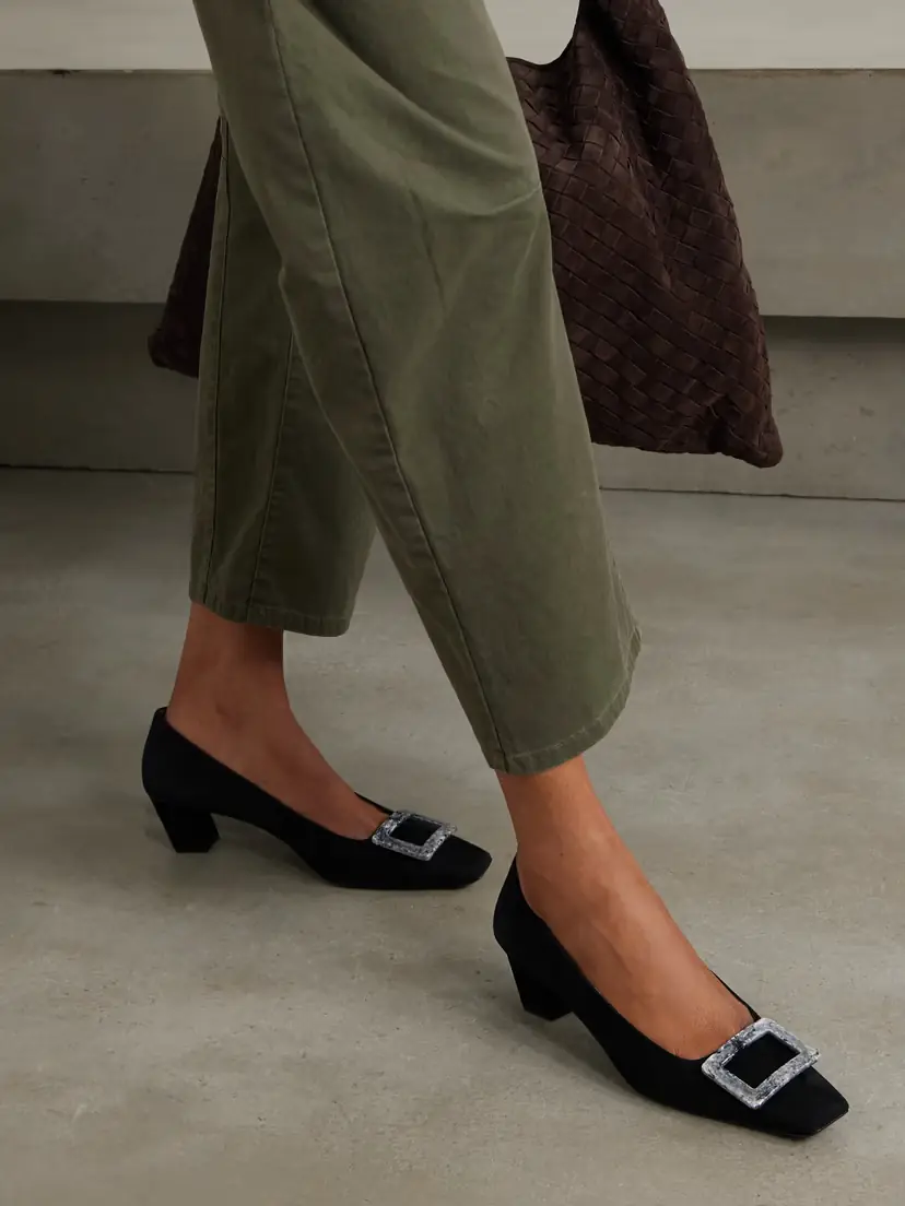 Roger Vivier Belle Vivier 45 Embellished Suede Pumps | Thumbnail 2 Roger Vivier Belle Vivier 45 Embellished Suede Pumps | Thumbnail 2