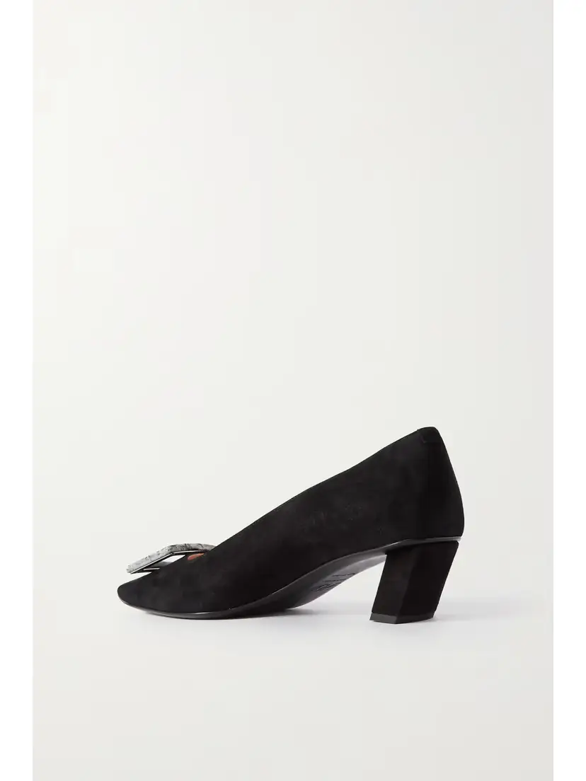 Roger Vivier Belle Vivier 45 Embellished Suede Pumps | Thumbnail 3 Roger Vivier Belle Vivier 45 Embellished Suede Pumps | Thumbnail 3