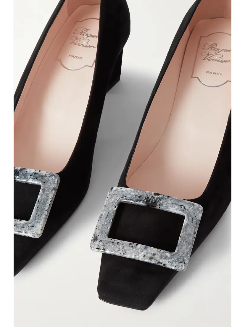 Roger Vivier Belle Vivier 45 Embellished Suede Pumps | Thumbnail 4 Roger Vivier Belle Vivier 45 Embellished Suede Pumps | Thumbnail 4