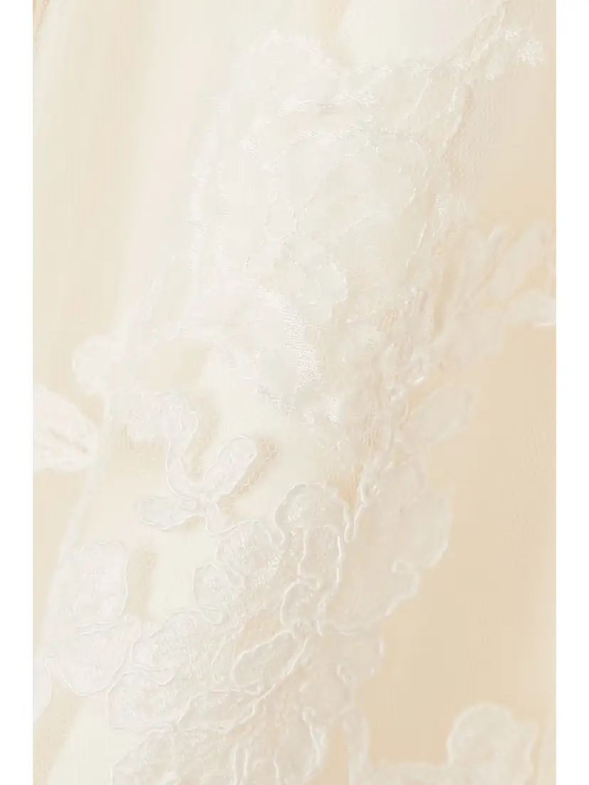 Danielle Frankel Lucy Cold-shoulder Lace-trimmed Tulle And Cady Mini Dress | Thumbnail 4 Danielle Frankel Lucy Cold-shoulder Lace-trimmed Tulle And Cady Mini Dress | Thumbnail 4