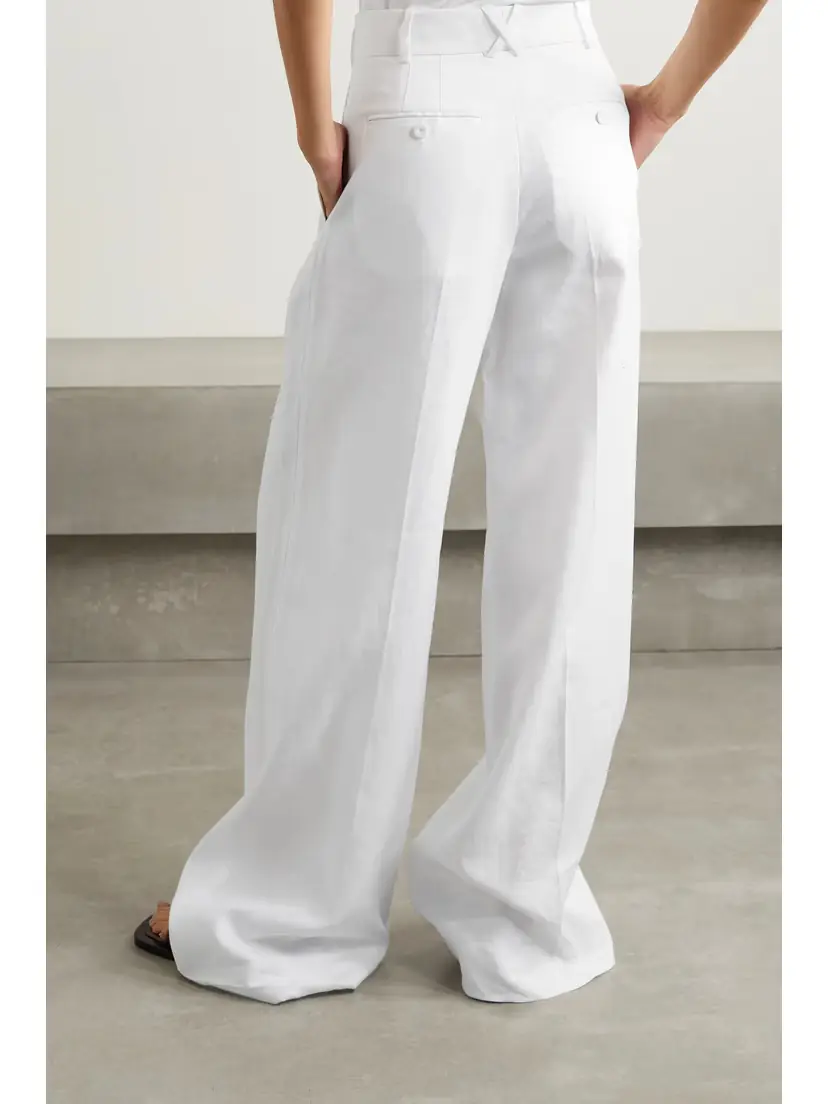 Another Tomorrow + Net Sustain Pleated Linen Wide-leg Pants | Thumbnail 3 Another Tomorrow + Net Sustain Pleated Linen Wide-leg Pants | Thumbnail 3