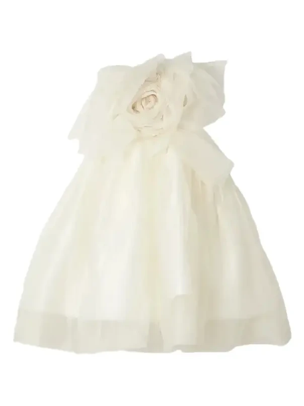 Lottie Strapless Appliquéd Silk-organza Mini Dress
