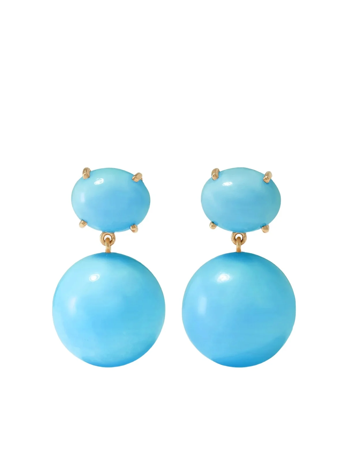 Gumball 18-karat Gold Turquoise Earrings Gumball 18-karat Gold Turquoise Earrings