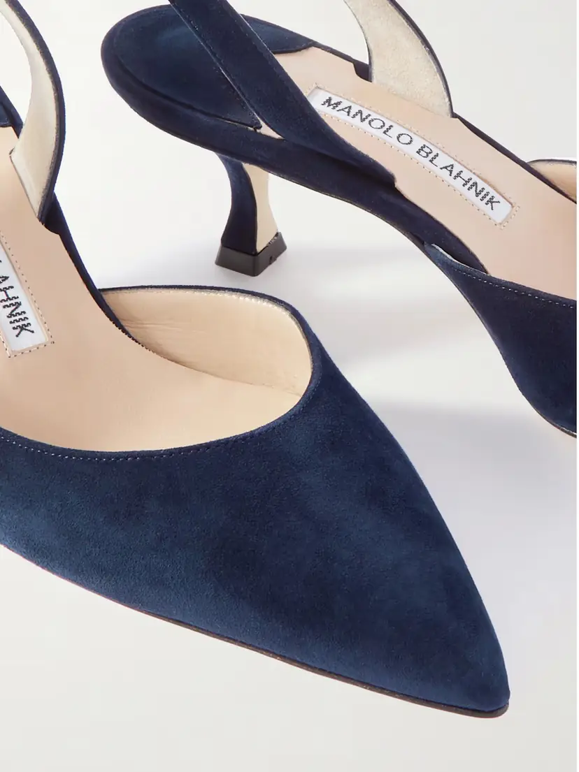 Manolo Blahnik Carolyne 50 Suede Slingback Pumps | Thumbnail 4 Manolo Blahnik Carolyne 50 Suede Slingback Pumps | Thumbnail 4
