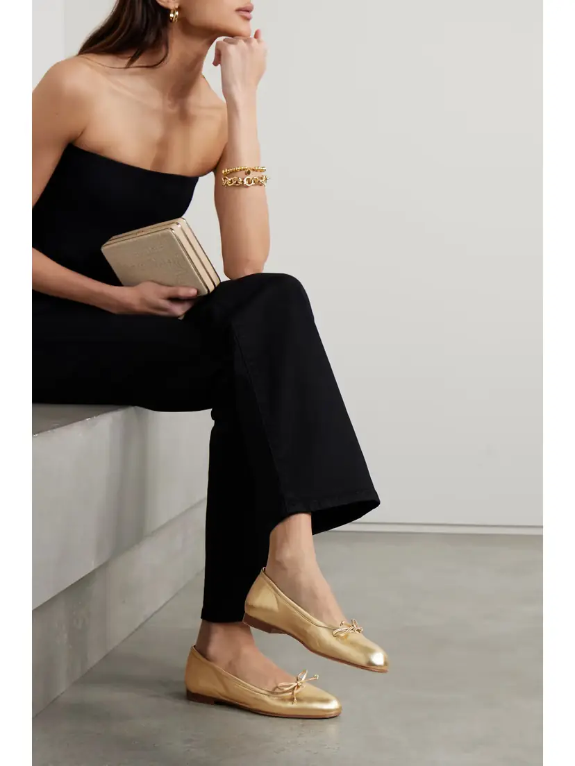 Manolo Blahnik Veralli Metallic Leather Ballet Flats | Thumbnail 2 Manolo Blahnik Veralli Metallic Leather Ballet Flats | Thumbnail 2
