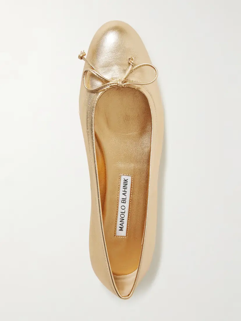 Manolo Blahnik Veralli Metallic Leather Ballet Flats | Thumbnail 5 Manolo Blahnik Veralli Metallic Leather Ballet Flats | Thumbnail 5