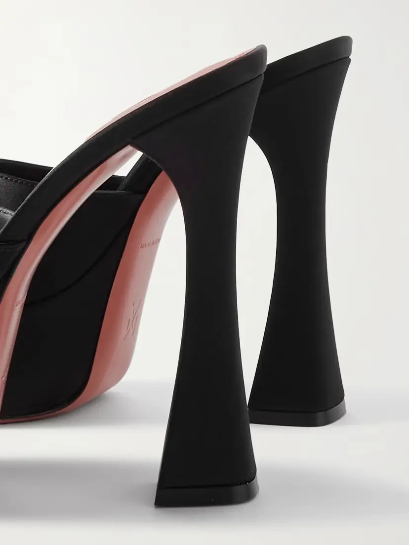 Amina Muaddi Dalida Satin Platform Mules | Thumbnail 4