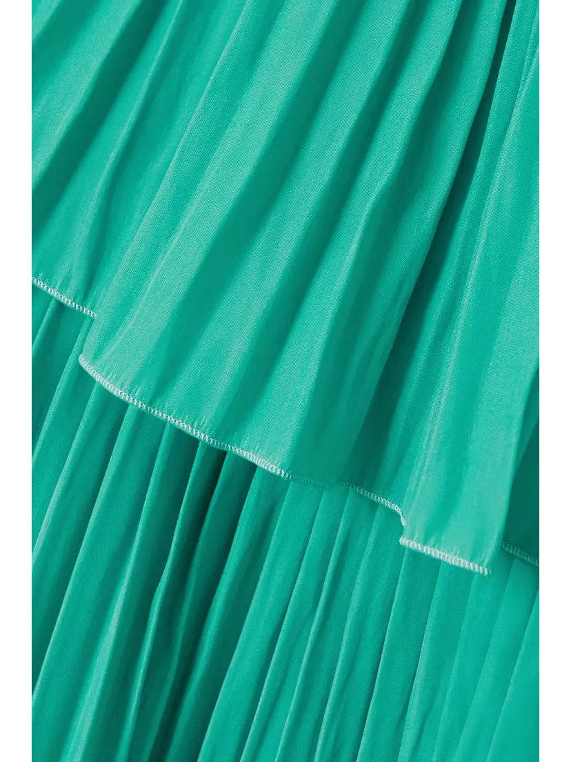 Lanvin One-shoulder Tiered Ruffled Charmeuse Mini Dress | Thumbnail 4