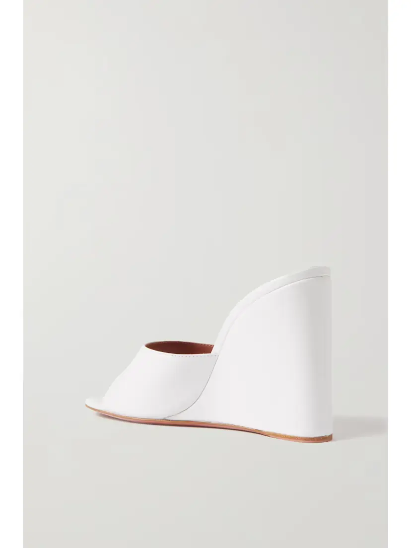 Amina Muaddi Lupita Leather Wedge Mules | Thumbnail 3