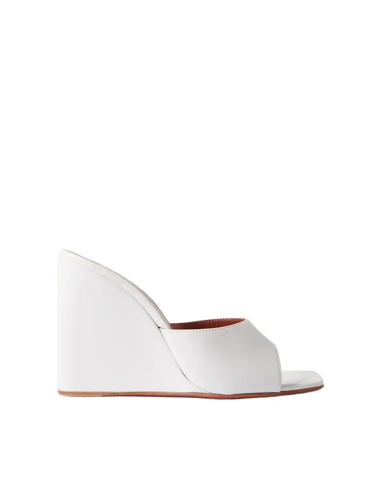 Lupita Leather Wedge Mules