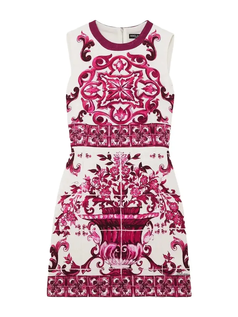 Maiolica Printed Cotton-blend Jacquard Mini Dress