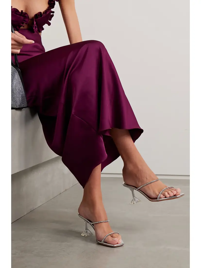 Amina Muaddi Gilda Crystal-embellished Pvc Mules | Thumbnail 2