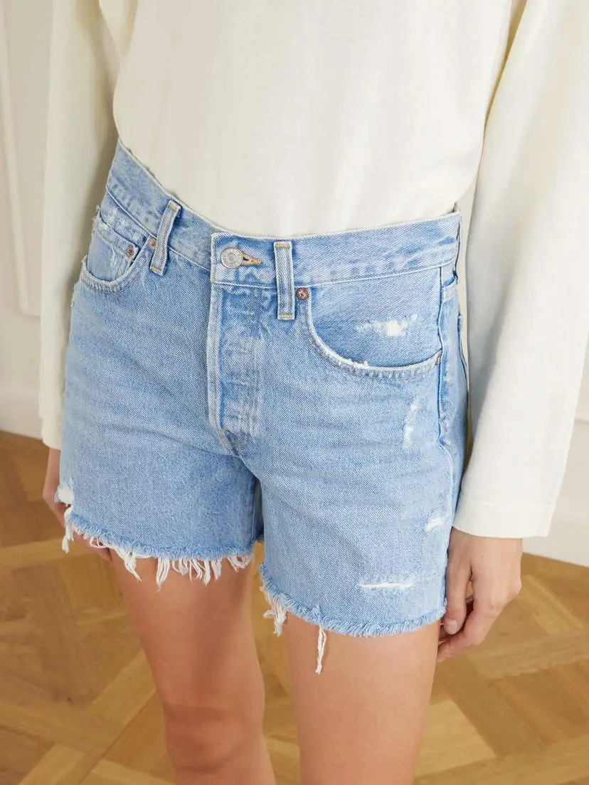AGOLDE Parker Long Distressed Organic Denim Shorts | Thumbnail 4 AGOLDE Parker Long Distressed Organic Denim Shorts | Thumbnail 4
