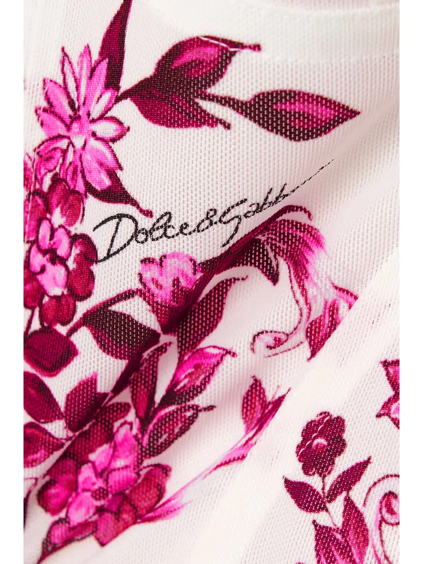 Dolce & Gabbana Maiolica Floral-print Mesh Bustier Top | Thumbnail 4