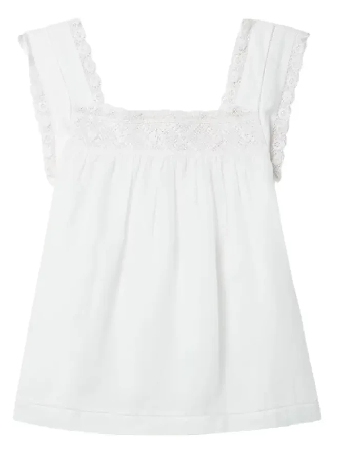 DÔEN Aphra Crochet-knit Trimmed Ramie Top