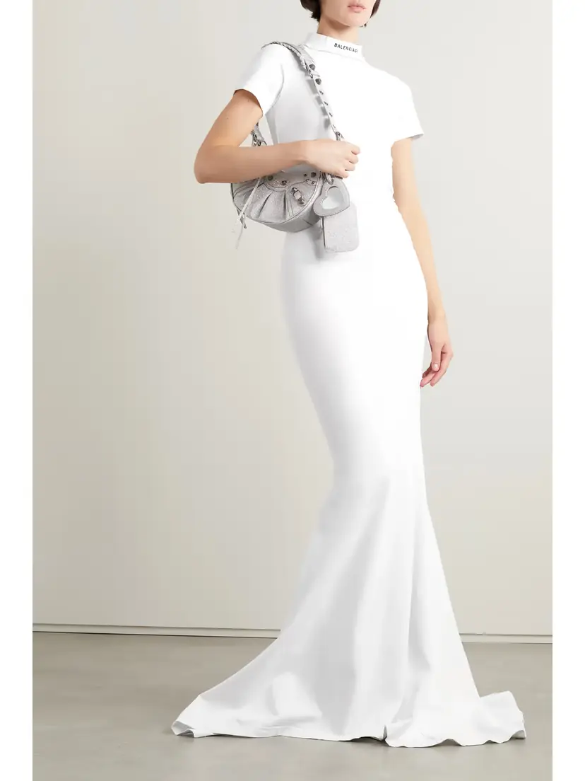 Balenciaga Embroidered Stretch-cotton Jersey Maxi Dress | Thumbnail 2 Balenciaga Embroidered Stretch-cotton Jersey Maxi Dress | Thumbnail 2