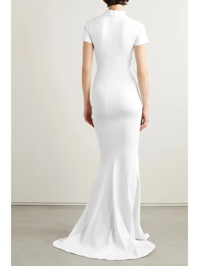 Balenciaga Embroidered Stretch-cotton Jersey Maxi Dress | Thumbnail 3 Balenciaga Embroidered Stretch-cotton Jersey Maxi Dress | Thumbnail 3