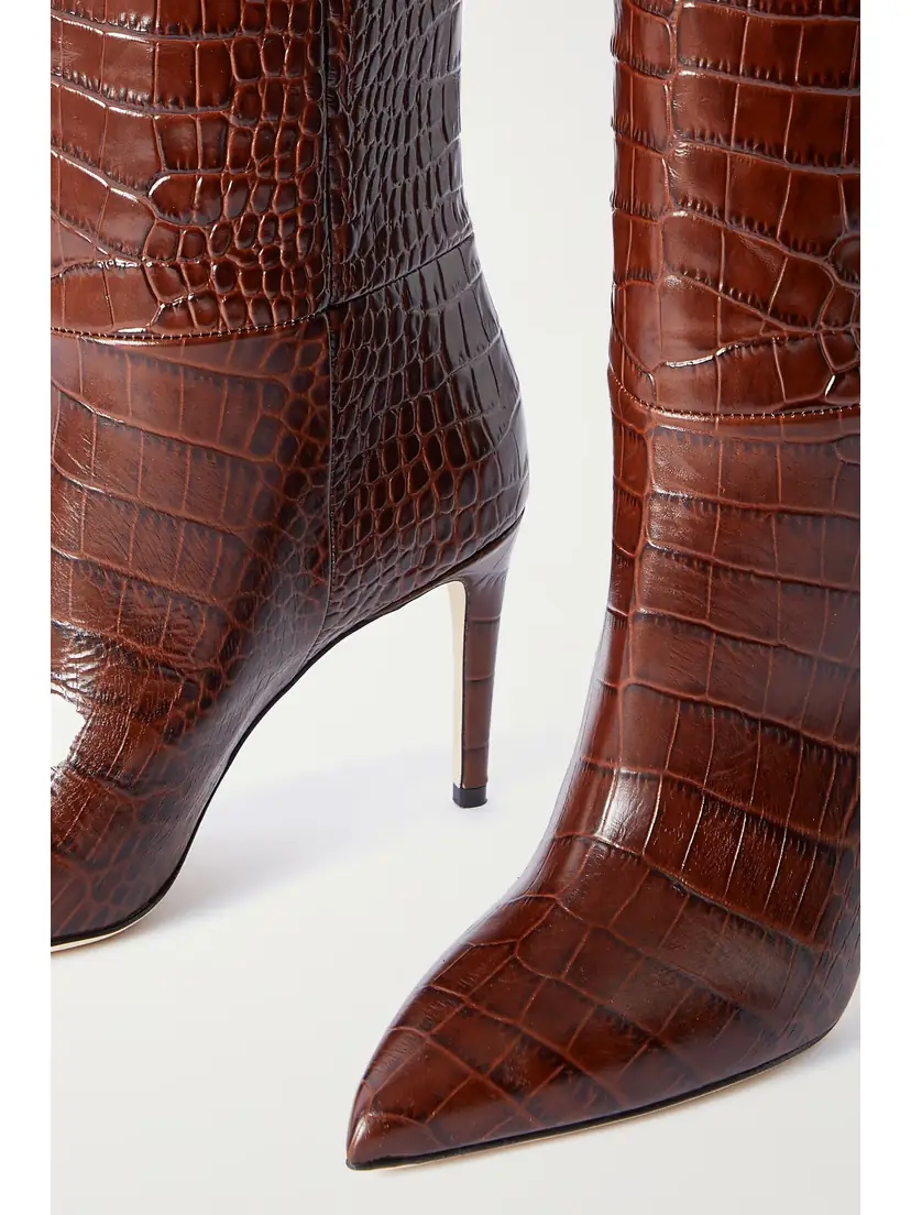 Paris Texas Stiletto 85 Croc-effect Leather Knee Boots | Thumbnail 4