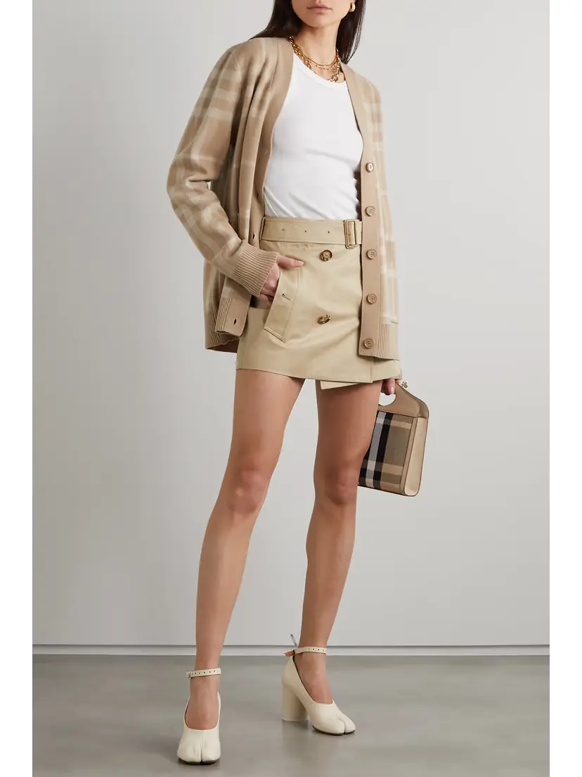 Burberry Belted Cotton-gabardine Wrap Mini Skirt - - UK 14 | Thumbnail 2 Burberry Belted Cotton-gabardine Wrap Mini Skirt - - UK 14 | Thumbnail 2