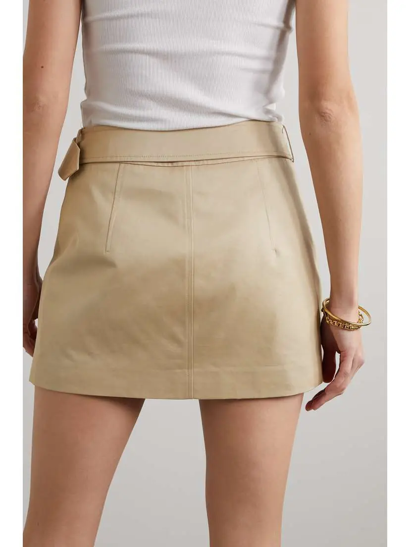 Burberry Belted Cotton-gabardine Wrap Mini Skirt - - UK 14 | Thumbnail 4 Burberry Belted Cotton-gabardine Wrap Mini Skirt - - UK 14 | Thumbnail 4