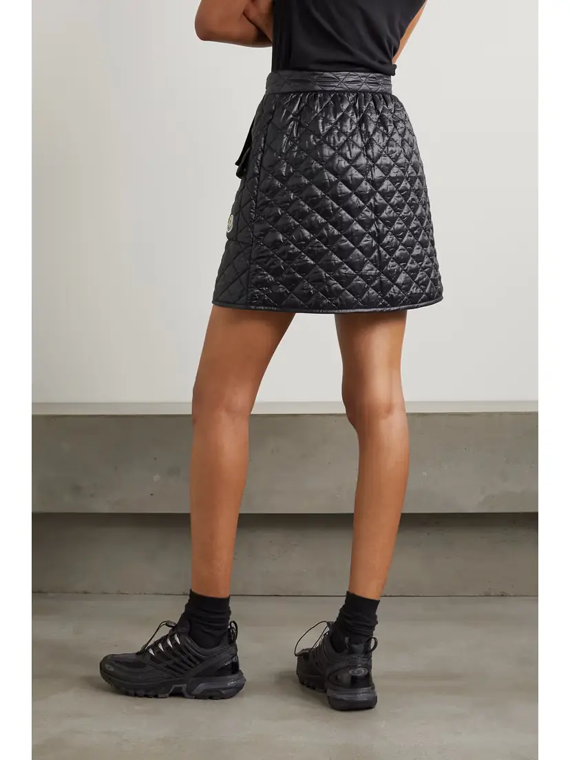 Moncler Quilted Padded Webbing-trimmed Shell Mini Skirt | Thumbnail 3
