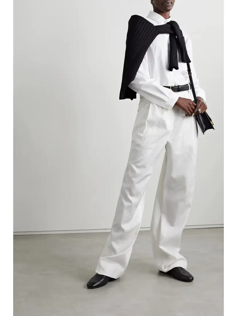 The Row Bufus Pleated Cotton-poplin Straight-leg Pants | Thumbnail 2 The Row Bufus Pleated Cotton-poplin Straight-leg Pants | Thumbnail 2