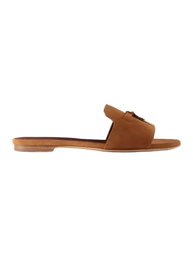 Loro Piana Summer Charms Suede Slides