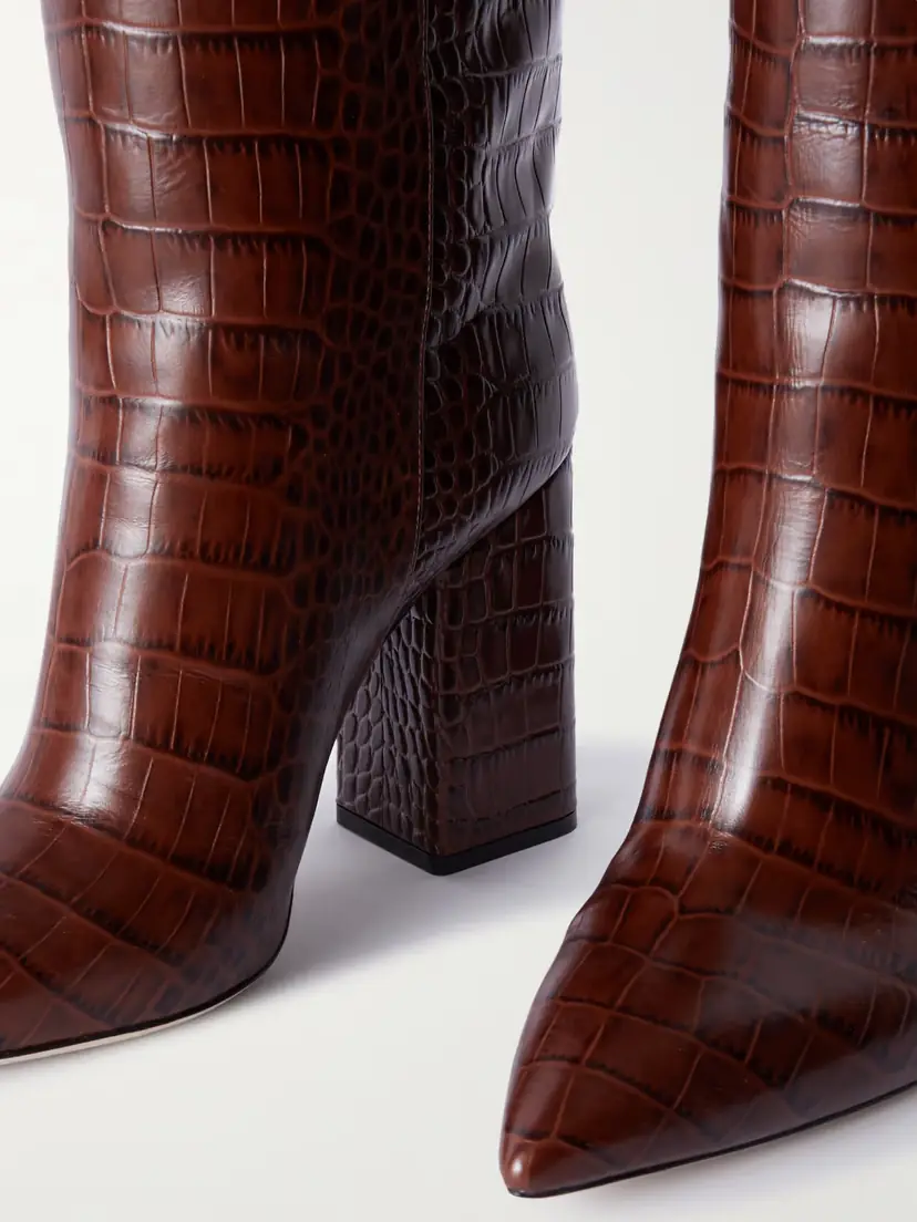 Paris Texas Anja Croc-effect Leather Knee Boots | Thumbnail 4