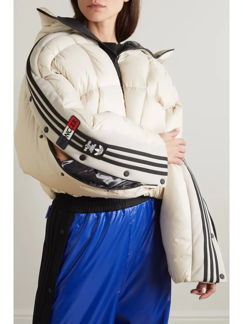 Moncler Genius + Adidas Originals Cropped Hooded Striped Quilted Shell Down Jacket | Thumbnail 5 Moncler Genius + Adidas Originals Cropped Hooded Striped Quilted Shell Down Jacket | Thumbnail 5