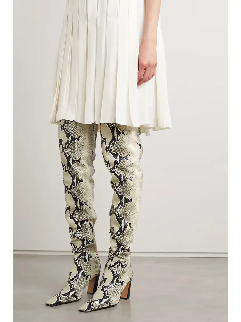 Khaite Marfa Snake-effect Leather Over-the-knee Boots | Thumbnail 2 Khaite Marfa Snake-effect Leather Over-the-knee Boots | Thumbnail 2